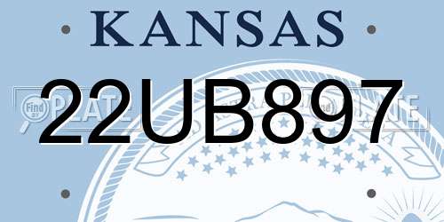 22UB897 Kansas License Plate
