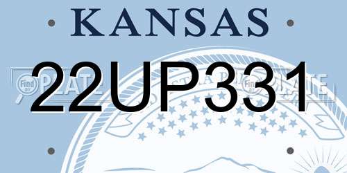 22UP331 Kansas License Plate