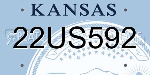 22US592 Kansas License Plate