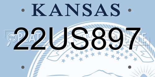 22US897 Kansas License Plate