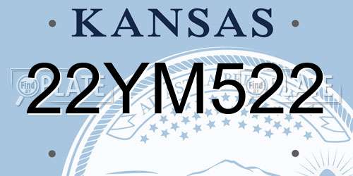22YM522 Kansas License Plate