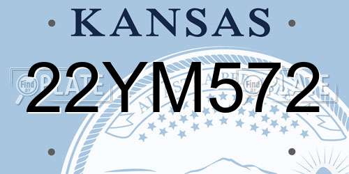 22YM572 Kansas License Plate
