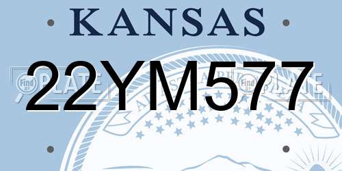 22YM577 Kansas License Plate
