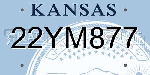 22YM877 Kansas License Plate