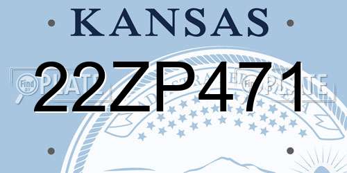 22ZP471 Kansas License Plate