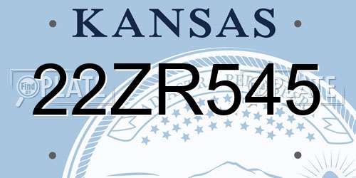 22ZR545 Kansas License Plate