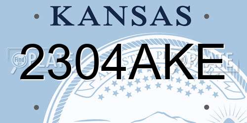 2304AKE Kansas License Plate