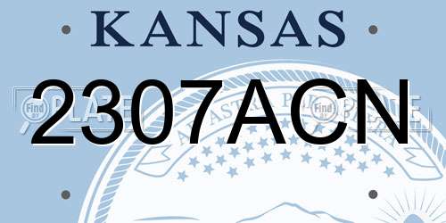 2307ACN Kansas License Plate