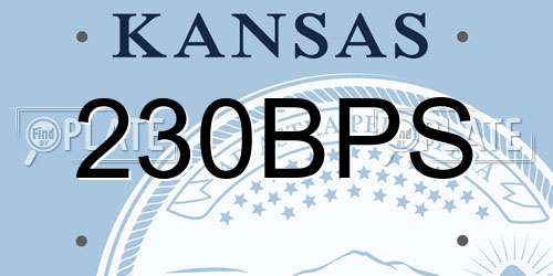 230BPS Kansas License Plate