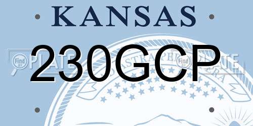 230GCP Kansas License Plate