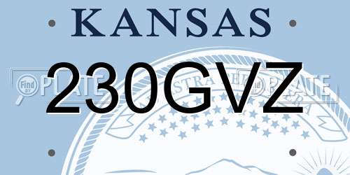 230GVZ Kansas License Plate