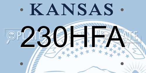 230HFA Kansas License Plate