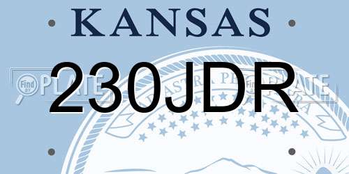 230JDR Kansas License Plate