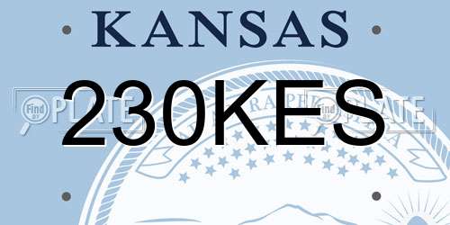 230KES Kansas License Plate