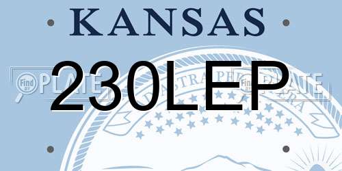 230LEP Kansas License Plate