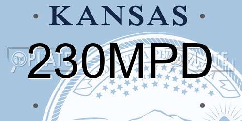 230MPD Kansas License Plate