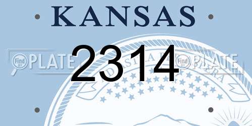 2314 Kansas License Plate