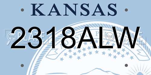 2318ALW Kansas License Plate