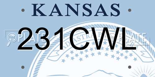 231CWL Kansas License Plate