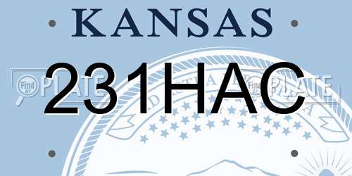 231HAC Kansas License Plate