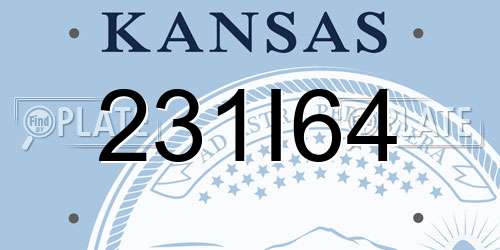 231I64 Kansas License Plate