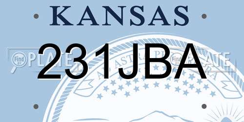 231JBA Kansas License Plate