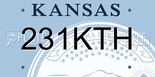 231KTH Kansas License Plate
