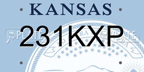 231KXP Kansas License Plate