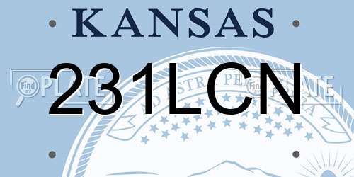 231LCN Kansas License Plate