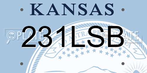 231LSB Kansas License Plate