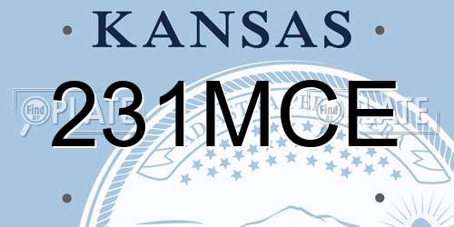 231MCE Kansas License Plate