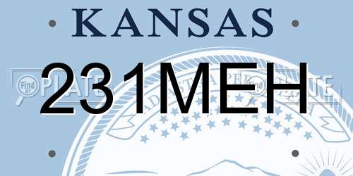 231MEH Kansas License Plate
