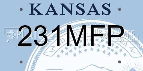 231MFP Kansas License Plate