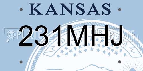 231MHJ Kansas License Plate