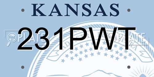 231PWT Kansas License Plate