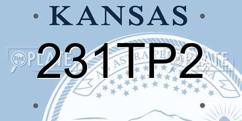 231TP2 Kansas License Plate