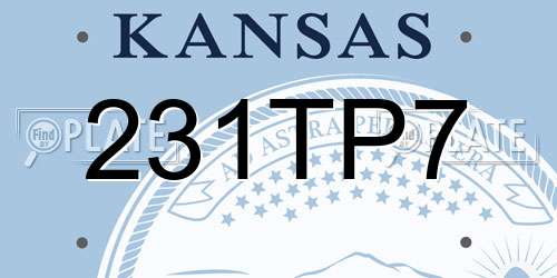 231TP7 Kansas License Plate