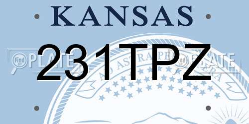 231TPZ Kansas License Plate