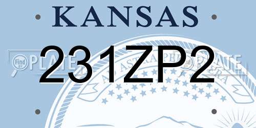 231ZP2 Kansas License Plate