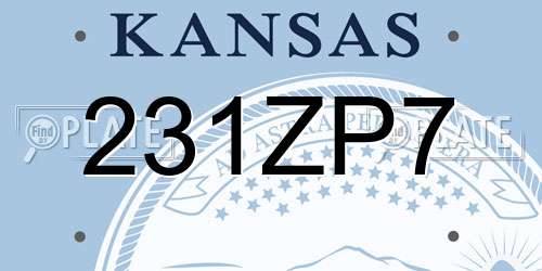 231ZP7 Kansas License Plate