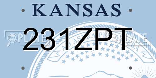 231ZPT Kansas License Plate