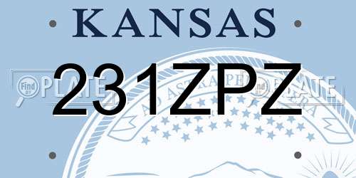 231ZPZ Kansas License Plate