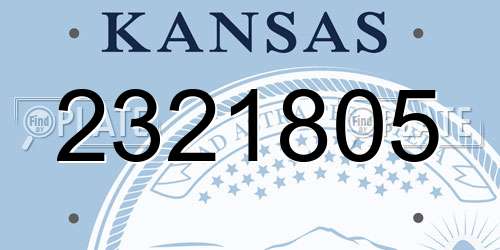 2321805 Kansas License Plate