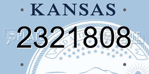 2321808 Kansas License Plate