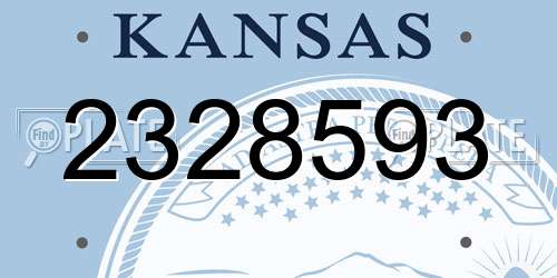 2328593 Kansas License Plate