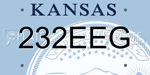 232EEG Kansas License Plate
