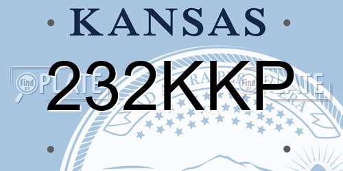 232KKP Kansas License Plate