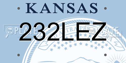 232LEZ Kansas License Plate