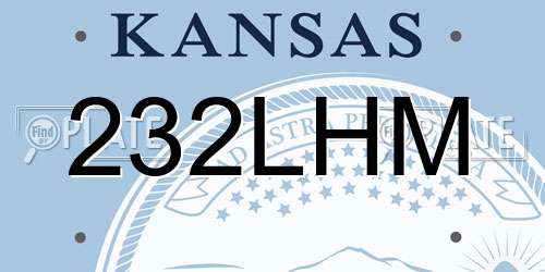 232LHM Kansas License Plate