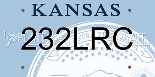 232LRC Kansas License Plate